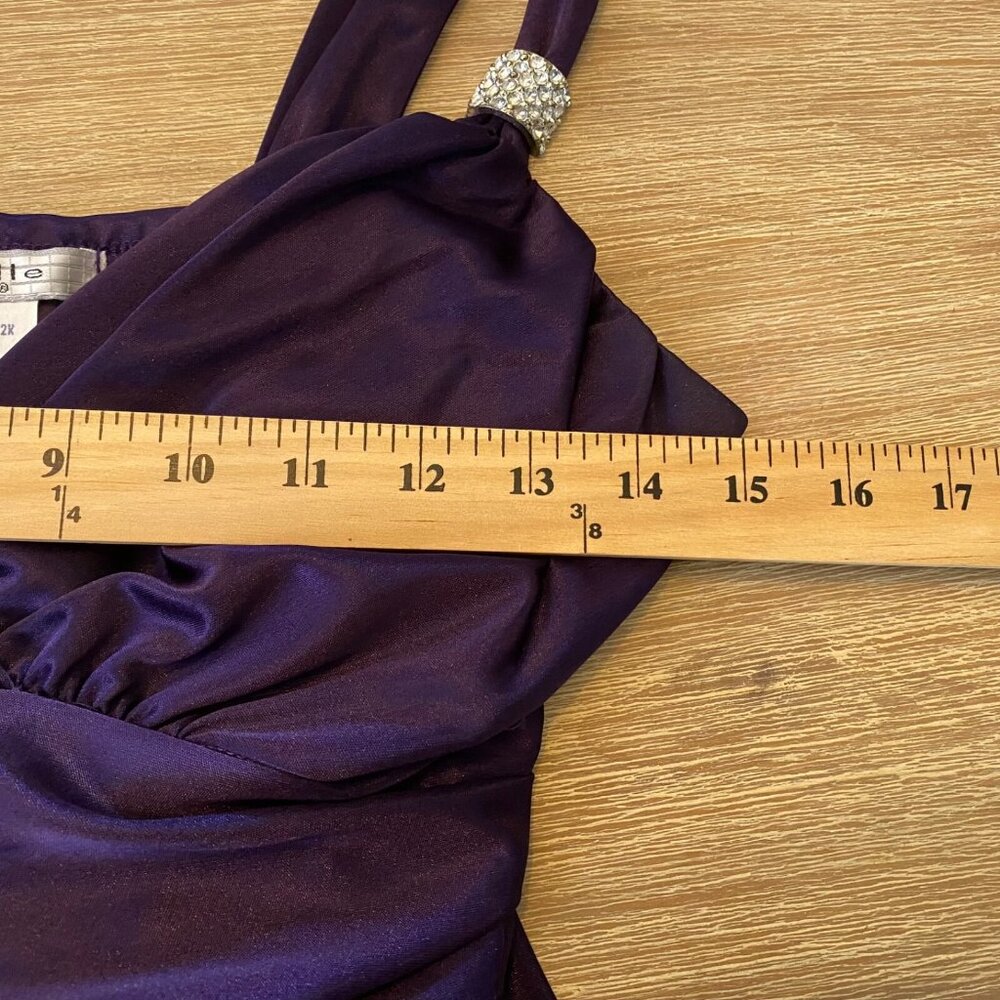 La Belle Dress Babydoll Satin Asymmetrical Women's Purple Sz M Vamp Whimsigoth - Picture 10 of 12